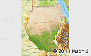 Satellite Map of Sudan, physical outside