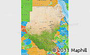 Satellite Map of Sudan, political outside