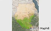 Satellite Map of Sudan, semi-desaturated