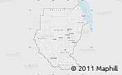 Silver Style Map of Sudan, single color outside