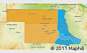Political 3D Map of Northern, physical outside