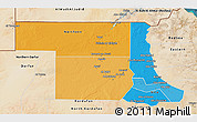 Political 3D Map of Northern, satellite outside