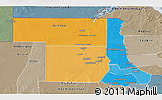 Political 3D Map of Northern, semi-desaturated