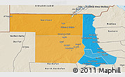 Political 3D Map of Northern, shaded relief outside