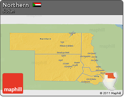 Savanna Style 3D Map of Northern, single color outside