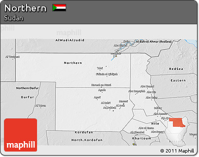 Silver Style 3D Map of Northern