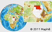 Physical Location Map of Northern, highlighted country, within the entire country