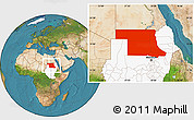 Satellite Location Map of Northern, highlighted country