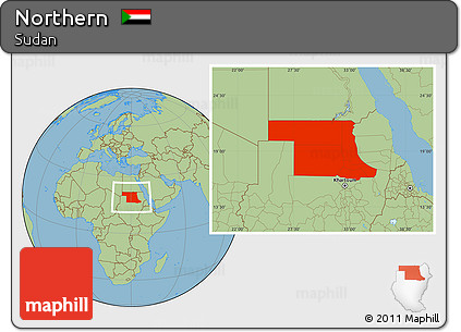Savanna Style Location Map of Northern