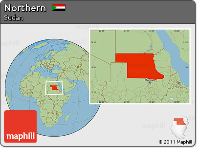 Savanna Style Location Map of Northern