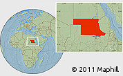 Savanna Style Location Map of Northern, hill shading