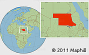 Savanna Style Location Map of Northern