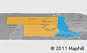 Political Panoramic Map of Northern, desaturated