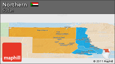 Political Panoramic Map of Northern, lighten