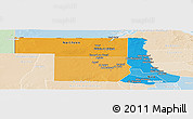 Political Panoramic Map of Northern, lighten
