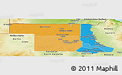Political Panoramic Map of Northern, physical outside