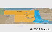 Political Panoramic Map of Northern, semi-desaturated