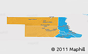 Political Panoramic Map of Northern, single color outside