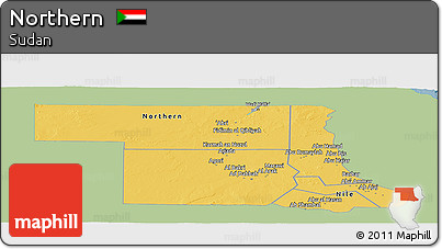 Savanna Style Panoramic Map of Northern, single color outside
