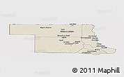 Shaded Relief Panoramic Map of Northern, cropped outside