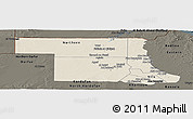 Shaded Relief Panoramic Map of Northern, darken