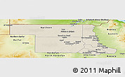 Shaded Relief Panoramic Map of Northern, physical outside