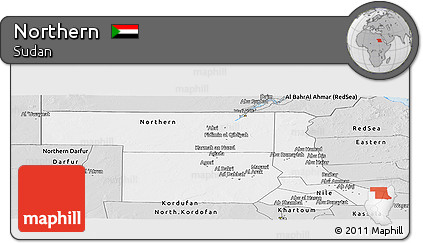 Silver Style Panoramic Map of Northern