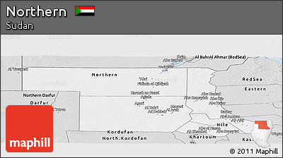 Silver Style Panoramic Map of Northern
