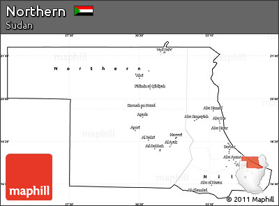 Blank Simple Map of Northern, cropped outside