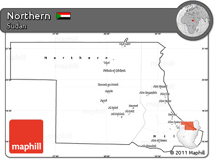 Blank Simple Map of Northern, cropped outside