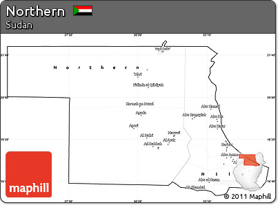 Blank Simple Map of Northern, cropped outside