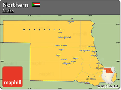 Savanna Style Simple Map of Northern, cropped outside