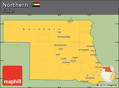 Savanna Style Simple Map of Northern, cropped outside