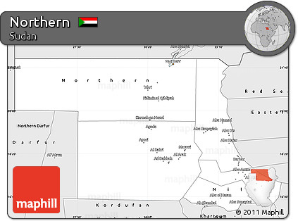 Silver Style Simple Map of Northern