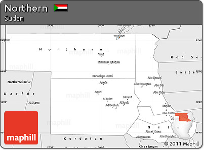 Silver Style Simple Map of Northern