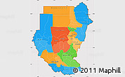Political Simple Map of Sudan, cropped outside