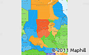 Political Simple Map of Sudan, political shades outside
