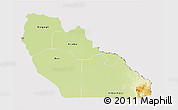 Physical 3D Map of Junglei, cropped outside