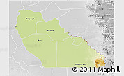 Physical 3D Map of Junglei, lighten, desaturated