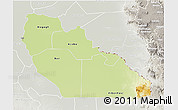 Physical 3D Map of Junglei, lighten, semi-desaturated