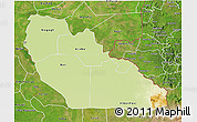 Physical 3D Map of Junglei, satellite outside