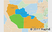 Political 3D Map of Junglei, lighten