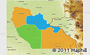 Political 3D Map of Junglei, physical outside
