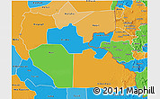 Political 3D Map of Junglei, political shades outside