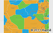 Political 3D Map of Junglei