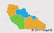 Political 3D Map of Junglei, single color outside