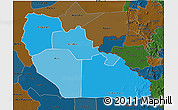 Political Shades 3D Map of Junglei, darken