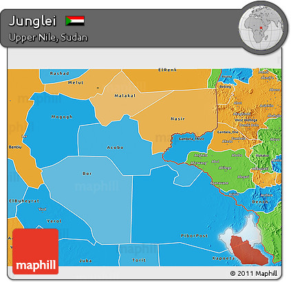 Political Shades 3D Map of Junglei