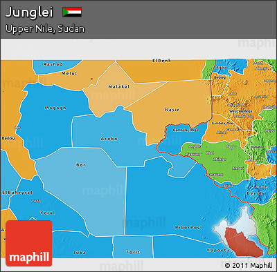 Political Shades 3D Map of Junglei