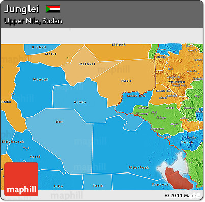 Political Shades 3D Map of Junglei